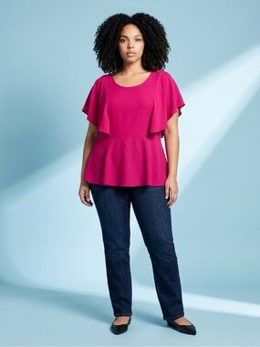 City Chic Straight Leg Jeans in Deep Indigo